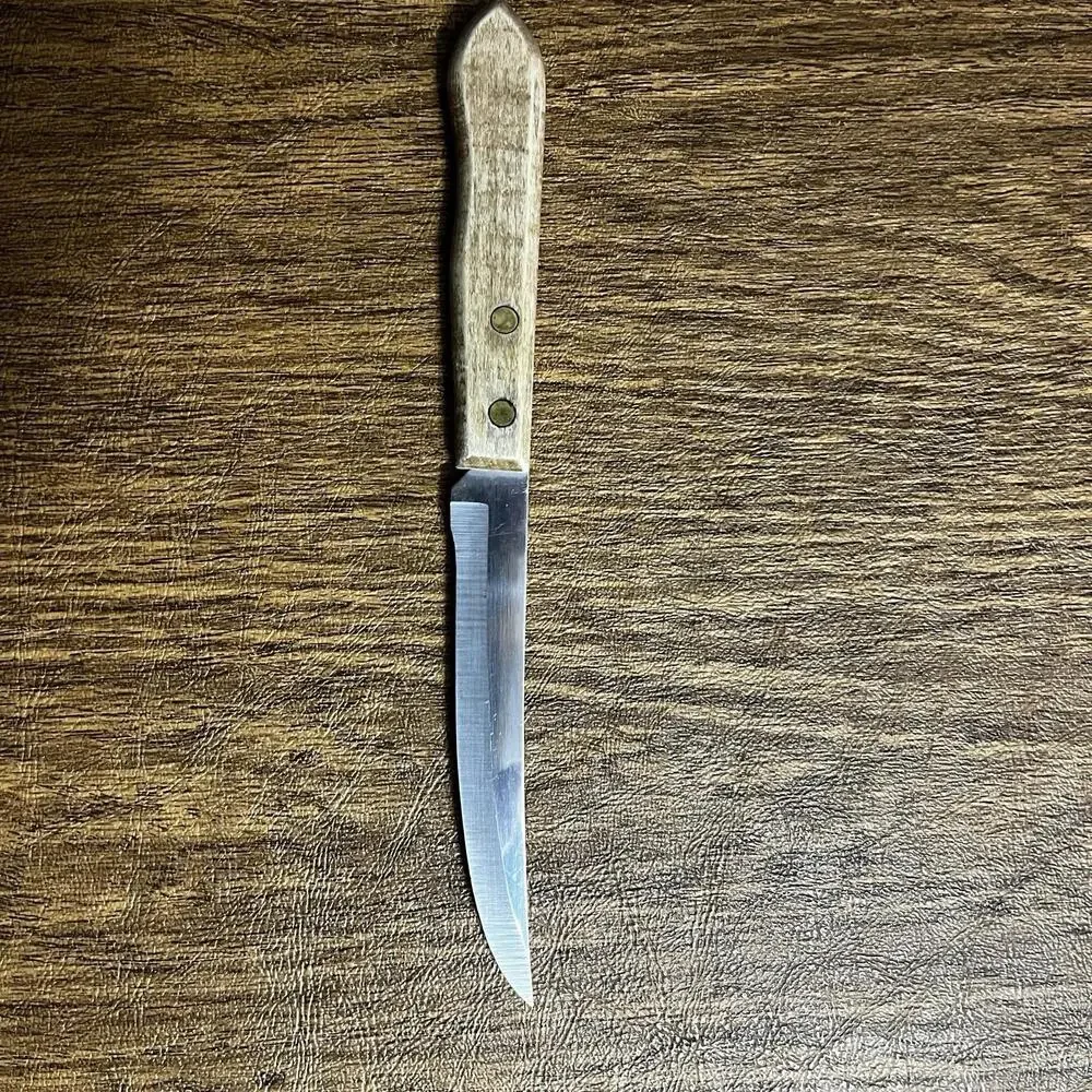 Vtge EKCO‎ Steak Knife Stainless Steel Wooden Handle 8.25